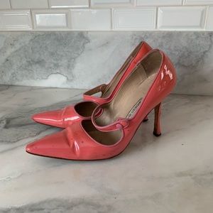 Bubble gum pink patent leather manolo blahnik 38.5